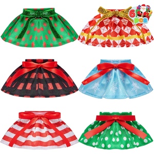 image:imageJOYIN 6PCS Christmas Clothing for Doll Plush Dance Skirt Set 6 Designs Festive Looks Cute Dresses for Xmas Kids Toddler Doll Couture Costume Accessories Xmas Decorations Holiday Specialsclassic
