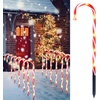 image:imageJoiedomi 12 Pcs Christmas Candy Cane Pathway Markers Lights 17 Stakes Lights with Red Waterproof Outdoor Decorations for Holiday Xmas IndoorYard Walkway Lawn Garden DecorWarm Light