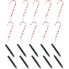 image:imageJoiedomi 12 Pcs Christmas Candy Cane Pathway Markers Lights 17 Stakes Lights with Red Waterproof Outdoor Decorations for Holiday Xmas IndoorYard Walkway Lawn Garden DecorWarm Light