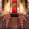 image:imageJoiedomi 12 Pcs Christmas Candy Cane Pathway Markers Lights 17 Stakes Lights with Red Waterproof Outdoor Decorations for Holiday Xmas IndoorYard Walkway Lawn Garden DecorWarm Light