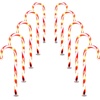 image:imageJoiedomi 12 Pcs Christmas Candy Cane Pathway Markers Lights 17 Stakes Lights with Red Waterproof Outdoor Decorations for Holiday Xmas IndoorYard Walkway Lawn Garden DecorWarm Light