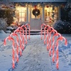 image:imageJoiedomi 12 Pcs Christmas Candy Cane Pathway Markers Lights 17 Stakes Lights with Red Waterproof Outdoor Decorations for Holiday Xmas IndoorYard Walkway Lawn Garden DecorRed Light