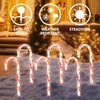 image:imageJoiedomi 12 Pcs Christmas Candy Cane Pathway Markers Lights 17 Stakes Lights with Red Waterproof Outdoor Decorations for Holiday Xmas IndoorYard Walkway Lawn Garden DecorWarm Light
