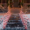 image:imageJoiedomi 12 Pcs Christmas Candy Cane Pathway Markers Lights 17 Stakes Lights with Red Waterproof Outdoor Decorations for Holiday Xmas IndoorYard Walkway Lawn Garden DecorWarm Light