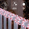 image:imageJoiedomi 40FT LED Candy Cane Rope Lights Waterproof Outdoor 360 LED Christmas Decor Lights for Garden Yard Party Xmas Christmas Holiday Decorations Red amp Cool WhiteRed  Cool White