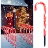 image:imageJoiedomi 12 Pcs Christmas Candy Cane Pathway Markers Lights 17 Stakes Lights with Red Waterproof Outdoor Decorations for Holiday Xmas IndoorYard Walkway Lawn Garden DecorRed Light