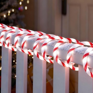 image:imageJoiedomi 40FT LED Candy Cane Rope Lights Waterproof Outdoor 360 LED Christmas Decor Lights for Garden Yard Party Xmas Christmas Holiday Decorations Red amp Cool WhiteRed  Cool White