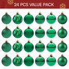 image:imageJOIEDOMI 24 Pcs Pink Christmas Balls Ornaments Set 16 Small Shatterproof Christmas Tree Ornaments Xmas Hanging Balls Decorations for Tree Wreath Garland Holiday Wedding Party Indoor DecorDeep Green