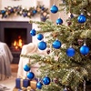 image:imageJOIEDOMI 24 Pcs Pink Christmas Balls Ornaments Set 16 Small Shatterproof Christmas Tree Ornaments Xmas Hanging Balls Decorations for Tree Wreath Garland Holiday Wedding Party Indoor DecorBlue