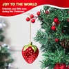 image:imageJoiedomi Peach Mini Christmas Ornaments Fruit Blown Glass Small Ornament for Christmas Tree Hanging Outdoor Decorations Indoor Xmas Party Favors Supplies Cute Presents GiftsStrawberry