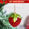 image:imageJoiedomi Peach Mini Christmas Ornaments Fruit Blown Glass Small Ornament for Christmas Tree Hanging Outdoor Decorations Indoor Xmas Party Favors Supplies Cute Presents GiftsStrawberry