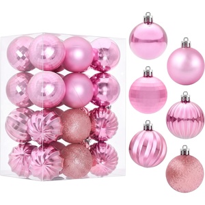 image:imageJOIEDOMI 24 Pcs Pink Christmas Balls Ornaments Set 16 Small Shatterproof Christmas Tree Ornaments Xmas Hanging Balls Decorations for Tree Wreath Garland Holiday Wedding Party Indoor DecorPink