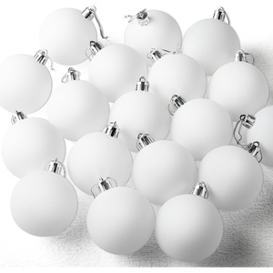 image:imageJOYIN 18 Pcs Christmas Ball Ornaments Blank White Ball Ornaments for DIY Art amp Craft Christmas Tree Decoration Shatterproof for Xmas Party Favors Supplies Presents