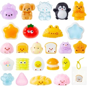 image:imageJOYIN 24 Pcs Kawaii Taba Squishy Toy Keychains Assorted Animal amp Food Squishy Toy Individually Wrapped TPR Fidget Toys for Kids Party Favors Classroom Treasure Box Prizes