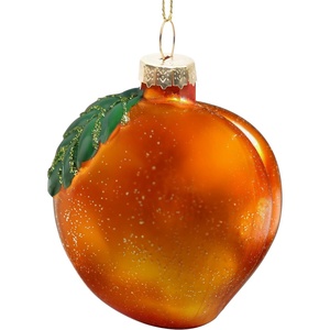 image:imageJoiedomi Peach Mini Christmas Ornaments Fruit Blown Glass Small Ornament for Christmas Tree Hanging Outdoor Decorations Indoor Xmas Party Favors Supplies Cute Presents GiftsPeach