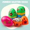 image:imageJOYIN 6 Pcs Large Clear Easter Eggs 6 Inches Jumbo Plastic Eggs Fillable for Easter Themed Hunt Colorful Basket Stuffers Fillers Filling Treats Party Favor Classroom Prize SuppliesPrinted