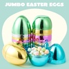 image:imageJOYIN 6 Pcs Large Clear Easter Eggs 6 Inches Jumbo Plastic Eggs Fillable for Easter Themed Hunt Colorful Basket Stuffers Fillers Filling Treats Party Favor Classroom Prize SuppliesMetallic