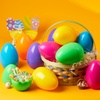 image:imageJOYIN 6 Pcs Large Clear Easter Eggs 6 Inches Jumbo Plastic Eggs Fillable for Easter Themed Hunt Colorful Basket Stuffers Fillers Filling Treats Party Favor Classroom Prize SuppliesPure