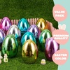 image:imageJOYIN 6 Pcs Large Clear Easter Eggs 6 Inches Jumbo Plastic Eggs Fillable for Easter Themed Hunt Colorful Basket Stuffers Fillers Filling Treats Party Favor Classroom Prize SuppliesMetallic