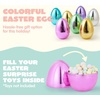 image:imageJOYIN 6 Pcs Large Clear Easter Eggs 6 Inches Jumbo Plastic Eggs Fillable for Easter Themed Hunt Colorful Basket Stuffers Fillers Filling Treats Party Favor Classroom Prize SuppliesMetallic