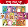 image:imageJOYIN 64 Pcs Christmas Makeaface Stickers Christmas Crafts for Kids Sticker Sheets with Santa Snowman Reindeer Elf Tree for Kids Party Favors Art Craft Supplies Classroom Activities Game