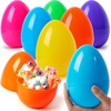 image:imageJOYIN 6 Pcs Large Clear Easter Eggs 6 Inches Jumbo Plastic Eggs Fillable for Easter Themed Hunt Colorful Basket Stuffers Fillers Filling Treats Party Favor Classroom Prize SuppliesPure