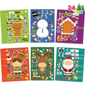 image:imageJOYIN 24 Pcs Christmas Makeaface Stickers Make Your Own Characters Mix and Match Sticker Sheets with Christmas Elf Santa Snowman Tree Xmas Party Games for Kids Party Favor Supplies CraftCute stickers
