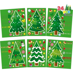 image:imageJOYIN 24 Pcs Christmas Makeaface Stickers Make Your Own Characters Mix and Match Sticker Sheets with Christmas Elf Santa Snowman Tree Xmas Party Games for Kids Party Favor Supplies CraftTree stickers