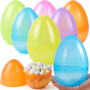 image:imageJOYIN 6 Pcs Large Clear Easter Eggs 6 Inches Jumbo Plastic Eggs Fillable for Easter Themed Hunt Colorful Basket Stuffers Fillers Filling Treats Party Favor Classroom Prize SuppliesClear