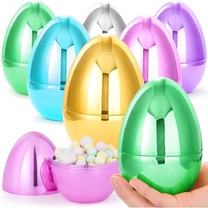 image:imageJOYIN 6 Pcs Large Clear Easter Eggs 6 Inches Jumbo Plastic Eggs Fillable for Easter Themed Hunt Colorful Basket Stuffers Fillers Filling Treats Party Favor Classroom Prize SuppliesMetallic