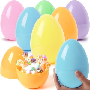 image:imageJOYIN 6 Pcs Large Clear Easter Eggs 6 Inches Jumbo Plastic Eggs Fillable for Easter Themed Hunt Colorful Basket Stuffers Fillers Filling Treats Party Favor Classroom Prize SuppliesPastel