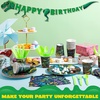 image:imageJOYIN 145 Pcs Construction Birthday Party Supplies with Banner 24 Serves Tractor Truck Tableware Set with Plates Cups Napkins and Cutlery Sets for Construction Themes Party Kids 6 7 8 YearsDinosaur