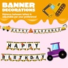 image:imageJOYIN 145 Pcs Construction Birthday Party Supplies with Banner 24 Serves Tractor Truck Tableware Set with Plates Cups Napkins and Cutlery Sets for Construction Themes Party Kids 6 7 8 YearsConstruction