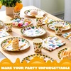 image:imageJOYIN 145 Pcs Construction Birthday Party Supplies with Banner 24 Serves Tractor Truck Tableware Set with Plates Cups Napkins and Cutlery Sets for Construction Themes Party Kids 6 7 8 YearsConstruction