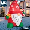 image:imageJOIEDOMI 6 FT Tall Christmas Inflatables Outdoor Decoration Blow Up Gnome with Gift amp Candy Cane Christmas Yard Inflatables Gnome Outdoor Decor with LED for Xmas Decor Outside
