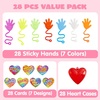 image:imageJOYIN 28 Pack Valentines Day Sticky Hands with Cards Classroom Exchange Gift for Kids Classroom and Holiday Reward Prizes Valentines Party Favors Sticky Hands Toys