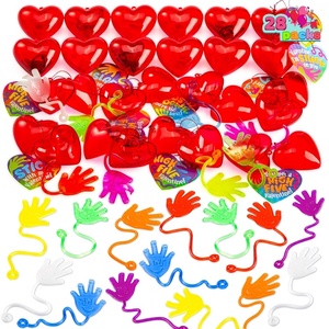 image:imageJOYIN 28 Pack Valentines Day Sticky Hands with Cards Classroom Exchange Gift for Kids Classroom and Holiday Reward Prizes Valentines Party Favors Sticky Hands Toys