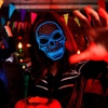 image:imageJOYIN Halloween LED Skull Mask with Light Up Gloves Purple Scary LED Skeleton and Glow in The Dark Skeleton Mask for Adult Men Women Halloween Cosplay Costume Accessory Dress UpBlue