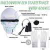 image:imageJOYIN Halloween LED Skull Mask with Light Up Gloves Purple Scary LED Skeleton and Glow in The Dark Skeleton Mask for Adult Men Women Halloween Cosplay Costume Accessory Dress UpGreen