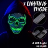 image:imageJOYIN Halloween LED Skull Mask with Light Up Gloves Purple Scary LED Skeleton and Glow in The Dark Skeleton Mask for Adult Men Women Halloween Cosplay Costume Accessory Dress UpGreen