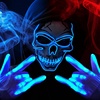 image:imageJOYIN Halloween LED Skull Mask with Light Up Gloves Purple Scary LED Skeleton and Glow in The Dark Skeleton Mask for Adult Men Women Halloween Cosplay Costume Accessory Dress UpBlue