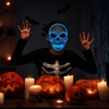 image:imageJOYIN Halloween LED Skull Mask with Light Up Gloves Purple Scary LED Skeleton and Glow in The Dark Skeleton Mask for Adult Men Women Halloween Cosplay Costume Accessory Dress UpBlue