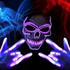 image:imageJOYIN Halloween LED Skull Mask with Light Up Gloves Purple Scary LED Skeleton and Glow in The Dark Skeleton Mask for Adult Men Women Halloween Cosplay Costume Accessory Dress UpPurple