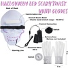 image:imageJOYIN Halloween LED Skull Mask with Light Up Gloves Purple Scary LED Skeleton and Glow in The Dark Skeleton Mask for Adult Men Women Halloween Cosplay Costume Accessory Dress UpPurple