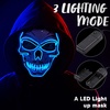 image:imageJOYIN Halloween LED Skull Mask with Light Up Gloves Purple Scary LED Skeleton and Glow in The Dark Skeleton Mask for Adult Men Women Halloween Cosplay Costume Accessory Dress UpBlue