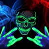 image:imageJOYIN Halloween LED Skull Mask with Light Up Gloves Purple Scary LED Skeleton and Glow in The Dark Skeleton Mask for Adult Men Women Halloween Cosplay Costume Accessory Dress UpGreen