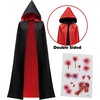 image:imageJOYIN Halloween Vampire CapeVampire Cloak Costume Accessories with Reversible Hooded and Tattoo Scar for Adult UnisexBlack Red