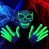 image:imageJOYIN Halloween LED Skull Mask with Light Up Gloves Purple Scary LED Skeleton and Glow in The Dark Skeleton Mask for Adult Men Women Halloween Cosplay Costume Accessory Dress UpGreen