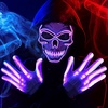 image:imageJOYIN Halloween LED Skull Mask with Light Up Gloves Purple Scary LED Skeleton and Glow in The Dark Skeleton Mask for Adult Men Women Halloween Cosplay Costume Accessory Dress UpPurple