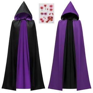 image:imageJOYIN Halloween Vampire CapeVampire Cloak Costume Accessories with Reversible Hooded and Tattoo Scar for Adult UnisexBlack Purple